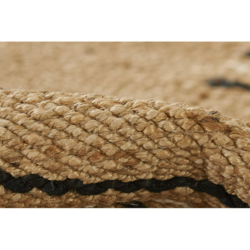 Jute / Sisal Striped Area Rug in Natural, Rectangle 9' x 12'