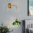 Curved Arm Brass Wall Sconce With Adjustable Drop And Milky Green Glass Shade-1512155012