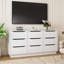 Commode à tiroirs pour chambre à coucher avec tiroirs profonds, commodes en bois à grand plancher et commode, commode longue blanche moderne et commode pour le salon