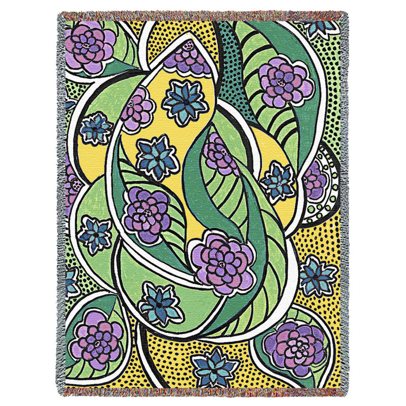 Pure Country Weavers The Garden Blanket by Helen Kiebzak - Gift Tapestry Throw Woven from Cotton - Made in The USA (72x54)
