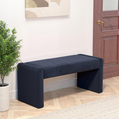 Velvet/Faux Leather Entryway Bench End Of Bed Bench Upholstered Modern Window Bench Comfy Ottoman For Dining Room/Bedroom/Living Room/Hallway/Indoor