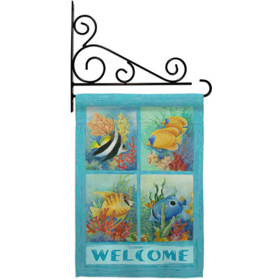 Double Sided 18.5'' H x 13'' W Polyester Flag Set
