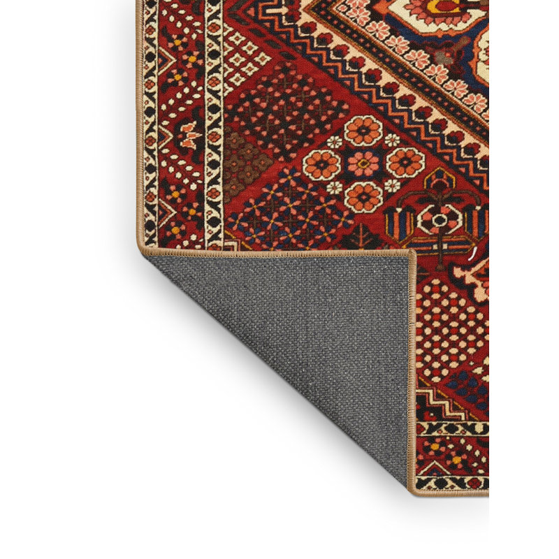 Tapis de style oriental rouge, Rectangle 5 pi x 8 pi
