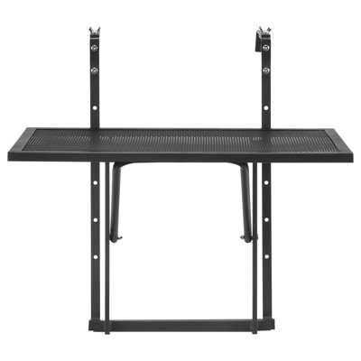 Table de balustrade pour patio 19 po x 24 po, acier inoxydable, résistant aux intempéries, charge de 50 lb, modèle pliable peu encombrant, rampe extérieure en métal et facile à assembler