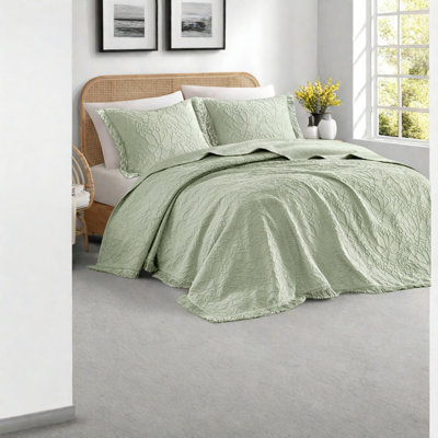 Ensemble de literie pour grand lit surdimensionné 3 pièces, mélange de polyester et de coton, style floral champêtre pour toutes les saisons