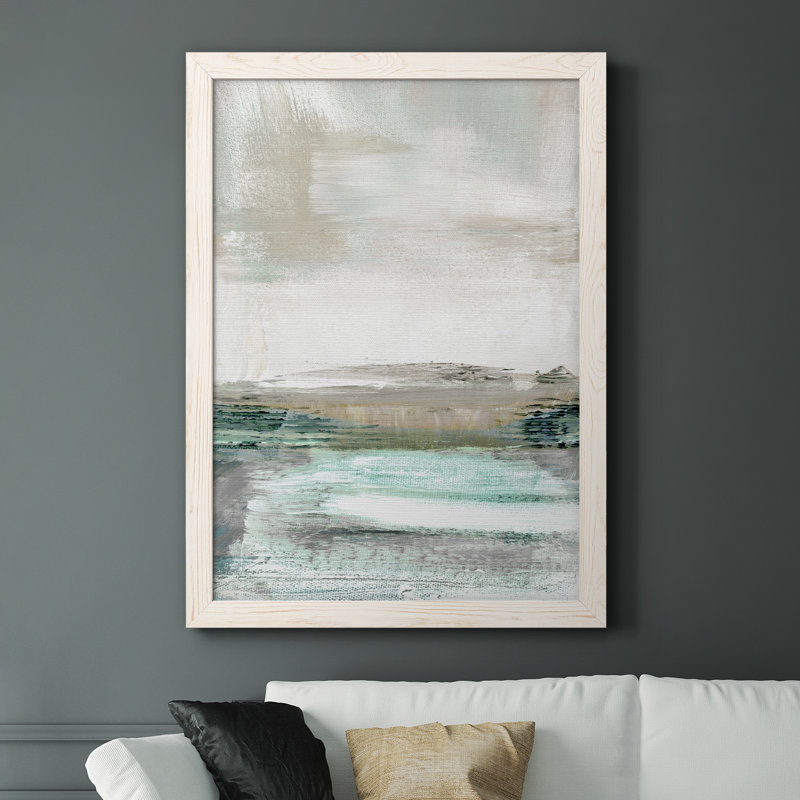 Summer Teal I - peinture sur toile encadrée, Blanc, H 37,5 po x l 27,5 po x P 1,5 po