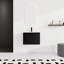 Meuble-lavabo de salle de bain avec lavabo en céramique et poids de 46,6 lb - Lavabo mural en céramique flottant de style 24 po facile d'entretien-1098714349