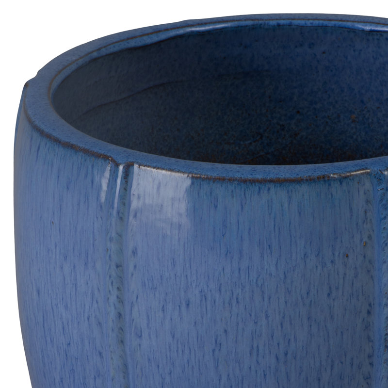CREST PLANTER, SNOW, Blue, 13" H x 12.5" W x 12.5" D
