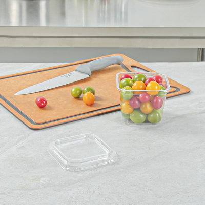 Thermo Tek 4.6 x 4.6 Inch Plastic Lids, 50 Square Plastic Lids - Durable, Fits 8, 12, 16, 20, 24, and 32-oz deli containers, Clear Plastic Lids, For Cafes And Restaurants - Restaurantware