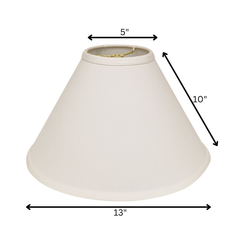 Deep Cone Hardback No Slub Fabric Lampshade with Washer Fitter for Table Lamps, White