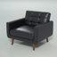 Gaige 36.61'' Wide Mid-Century Faux Leather Tufted Back Armchair With Solid Wood Legs-118803972