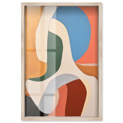 Chromatic Confluence I Shadowbox Print Modern Office Decor by Art Remedy, Blonde Frame, 11 x 16