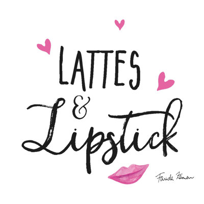 Lattes And Lipstick by Farida Zaman - Wrapped Canvas Print