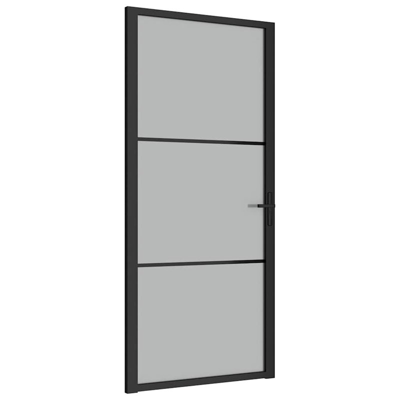 Design intérieur minimaliste élégant en aluminium et verre noir mat 36,6 x 79,3 po, 36,6 po x 79,3 po