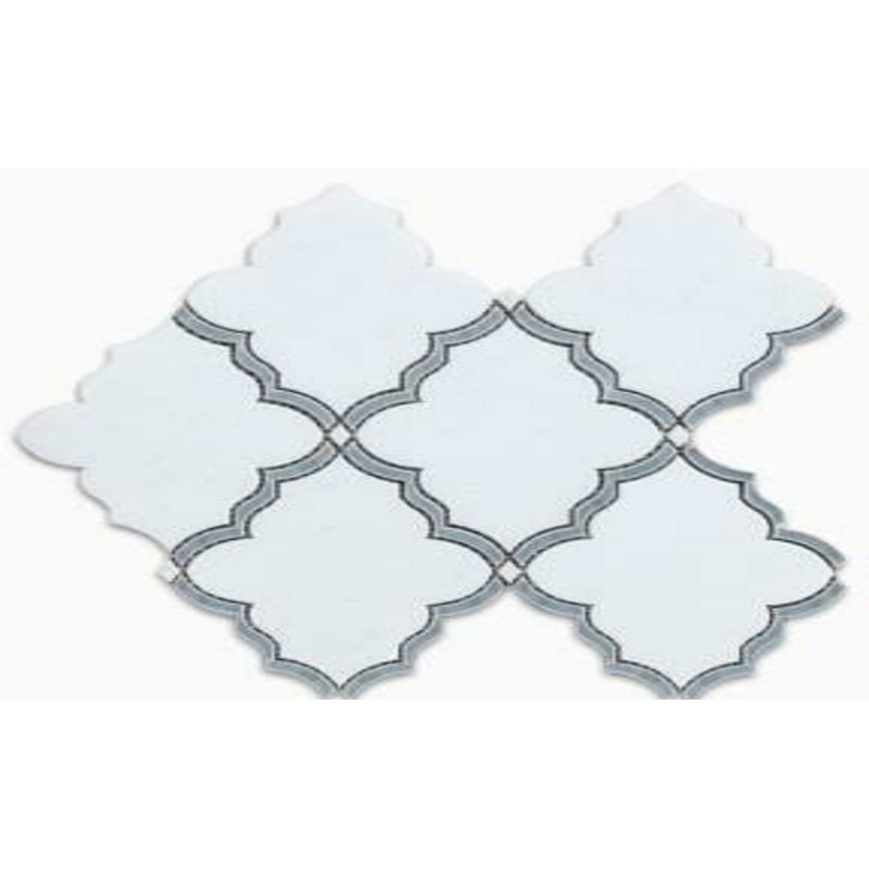 Carrelage mosaïque en marbre 6 po x 5 po, Gris / blanc