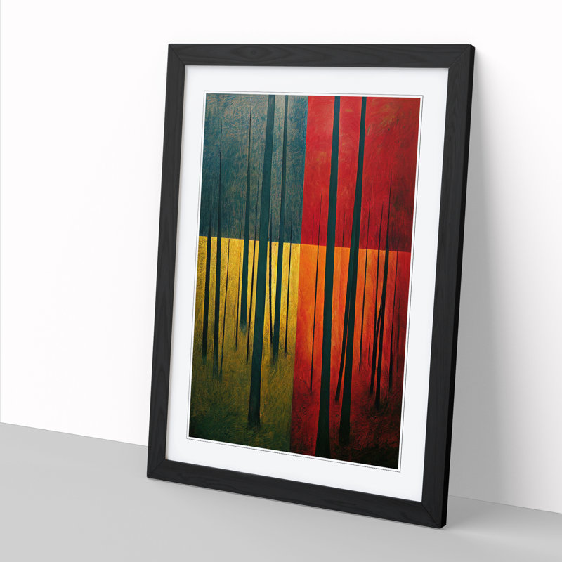 Unique Forest Art Vol.3 - Single Picture Frame Print, Black, 64cm H x 46cm W x 2cm D