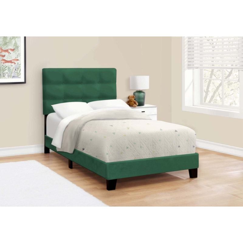 Lit tapissier standard Rojus, Vert, Simple