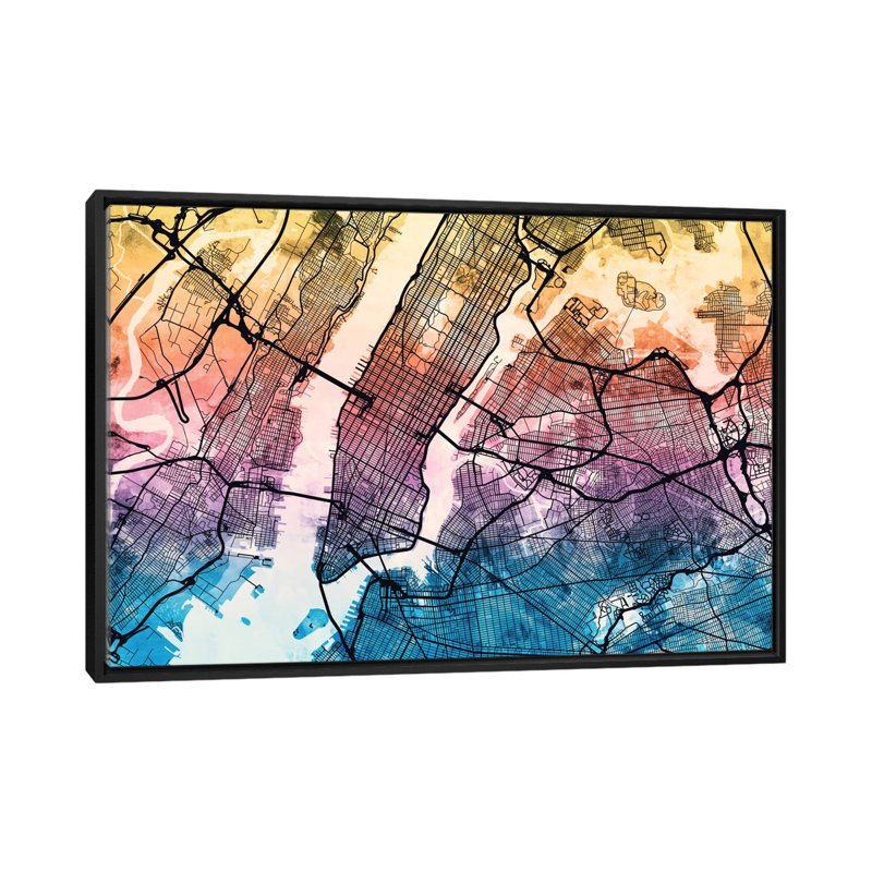 Impression sur toile, impression sur toile, H 18 po x l 26 po x P 1,5 po, Toile avec cadre noir, Pas de tapis