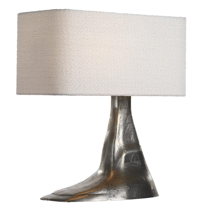 Anne-Marie Barton Terra-Forma 23" Right Table Lamp with Boucle Shade, Brass, Gray