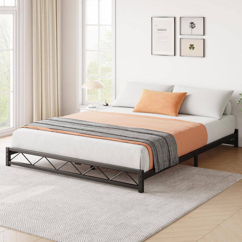 Goldwin Metal Platform Bed, Black, Full XL