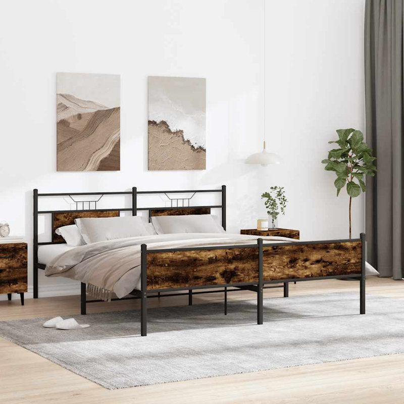 Bed, European Kingsize (160 x 200cm), Smoked Oak