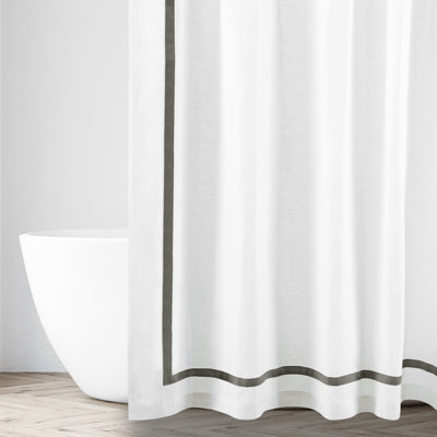 Fino Linen Solid Color Single Shower Curtain