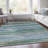 Machine Washable Indoor/Outdoor Xhevrie Teal Rug-1118823370