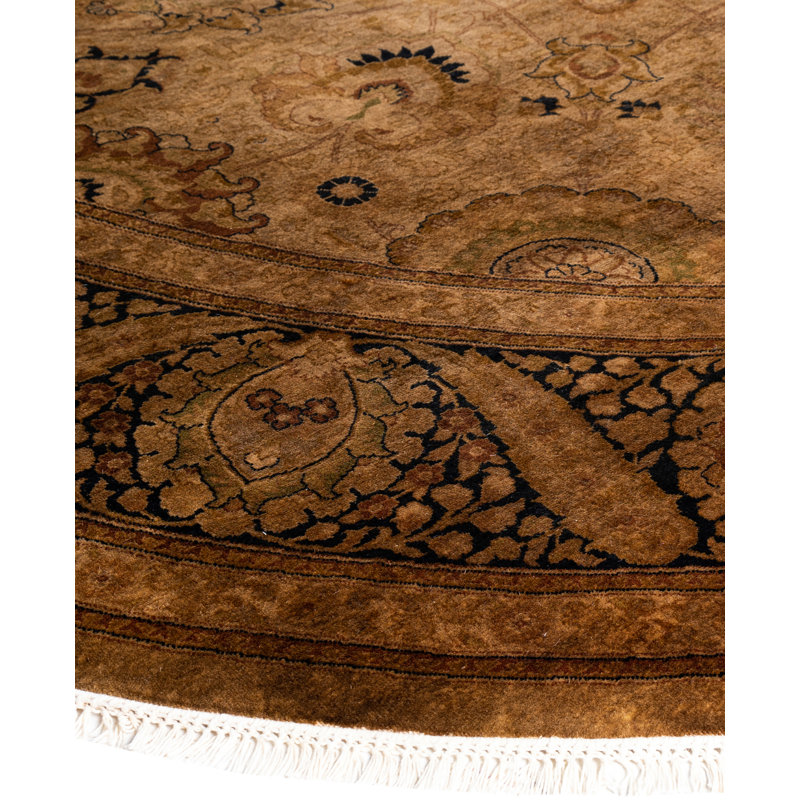 Overdyed Hand-Knotted Wool Modern-Contemporary Brown Area Rug 9' 1" x 9' 1"