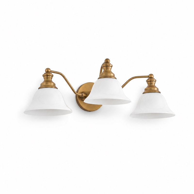 3-Light Antique Bronze Bathroom Vanity Light