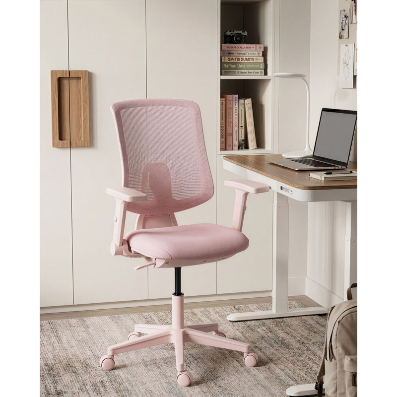Beliani SERO Fabric Office Chair, Pink, Pink