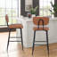 Upholstered Counter Stool with Metal Frame-271538351