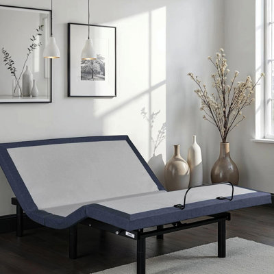 Sommier articulé Twin XL avec réglages de la tête et des pieds, trois modes de vibration, positions TV/zéro gravité/détente, 2 prises de charge, éclairage DEL sous le lit, retour automatique, pliage central, 385 kg
