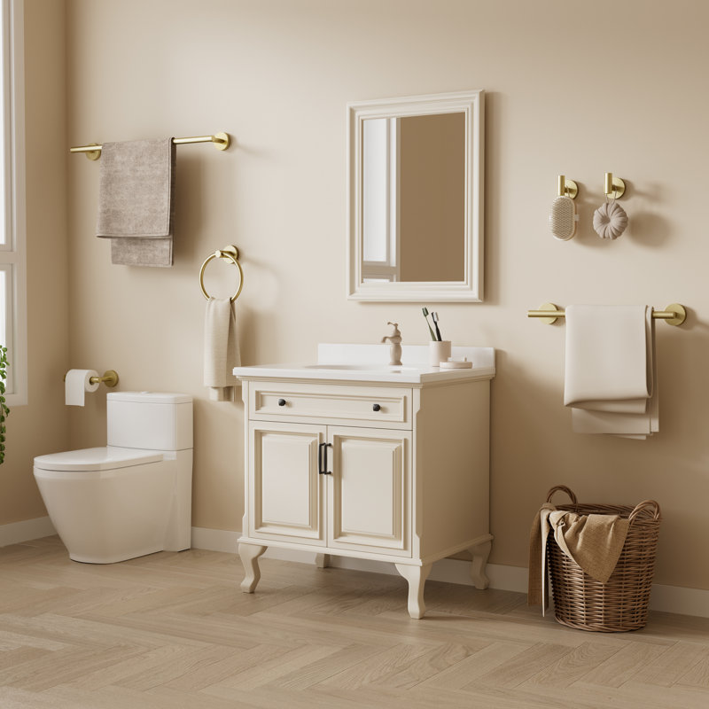 6-Piece Bath Hardware Set, Brushed Gold