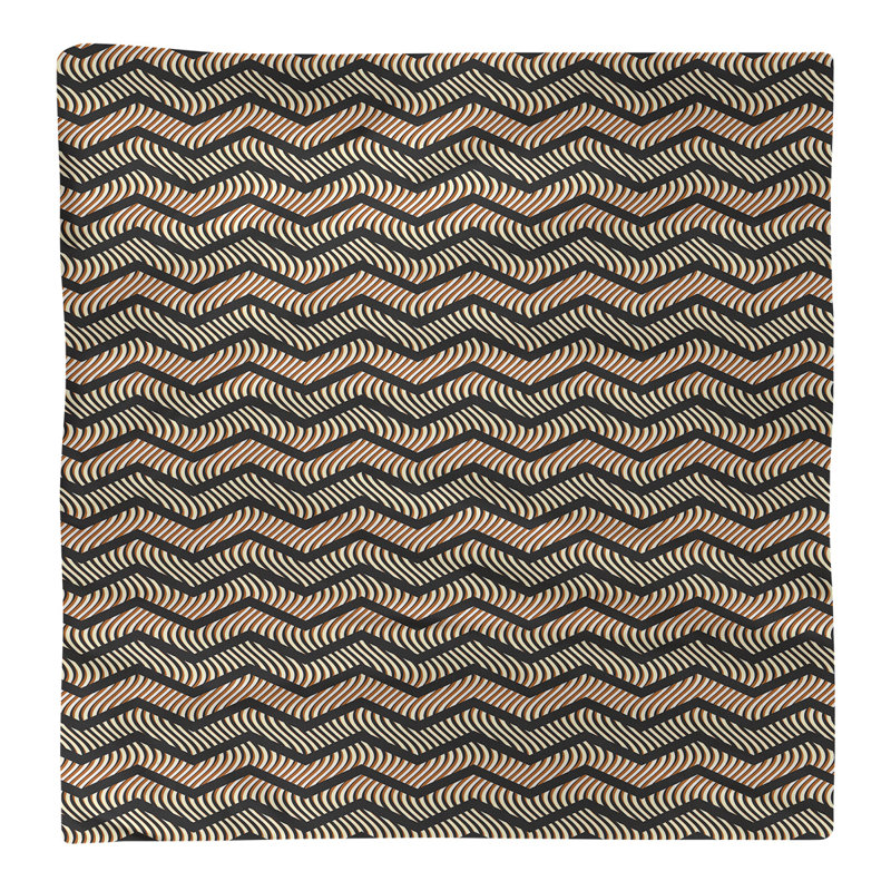 Stephenie Cotton Chevron Square Napkin, Black & Orange, 22" x 22"