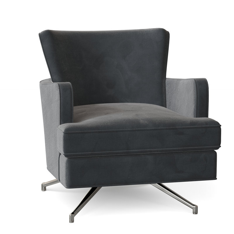 Kyle 28.5" W Swivel Armchair, Nickel, Linen (3155 72)