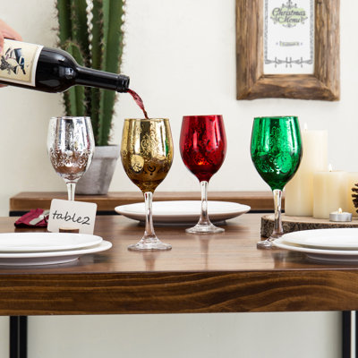Caughfield 4 Piece 10oz. Drinking Wine Glasses (Set of 4)
