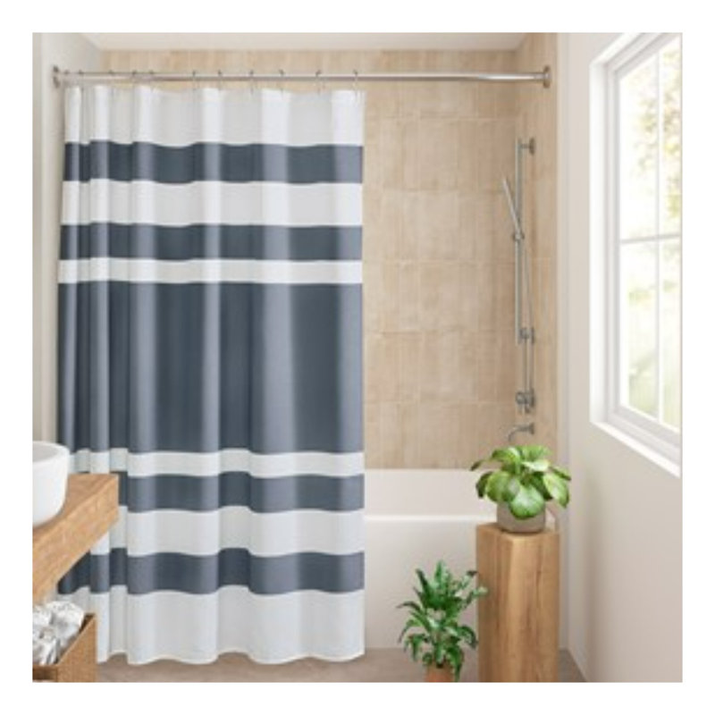 1 rideau de douche 72 x 78 po avec traitement 3M bleu foncé