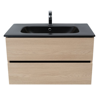 Ensemble de meuble-lavabo mural simple 31 po avec plateau en céramique Veneto