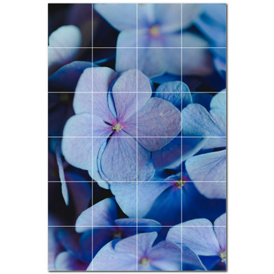 Flowers Photo 8'' x 8'' Satin Ceramic Decorative Mural