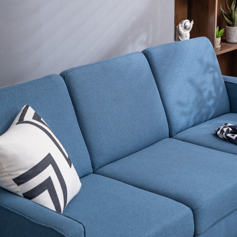 Charlies Upholstered 71.3'' Sofa, Blue 100% Polyester