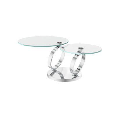 Aundrea Extendable Glass Coffee Table
