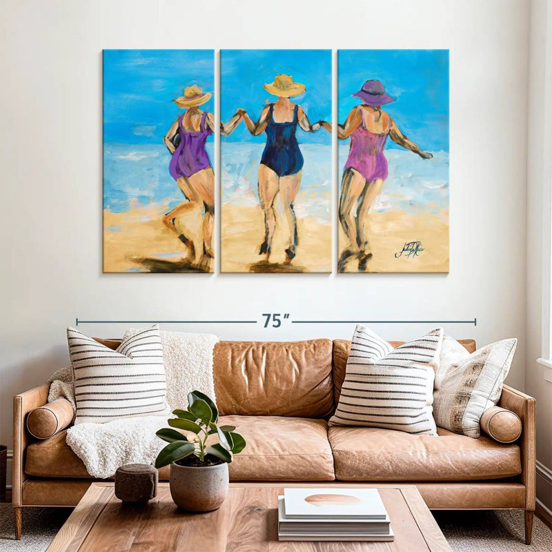 Mesdames Leisha sur la plage II, H 42 po x l 65 po