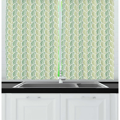 Floral Pointed Kitchen Curtain