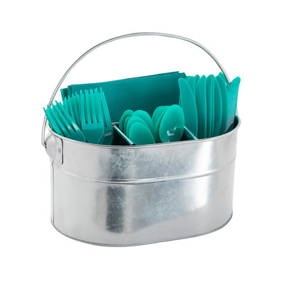 Galvanized Flatware Caddy