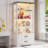 66" H Glass Display Cabinet with 2-Drawers,4-Tier Storage Cabinet With 3 Color Led Lights-198023131