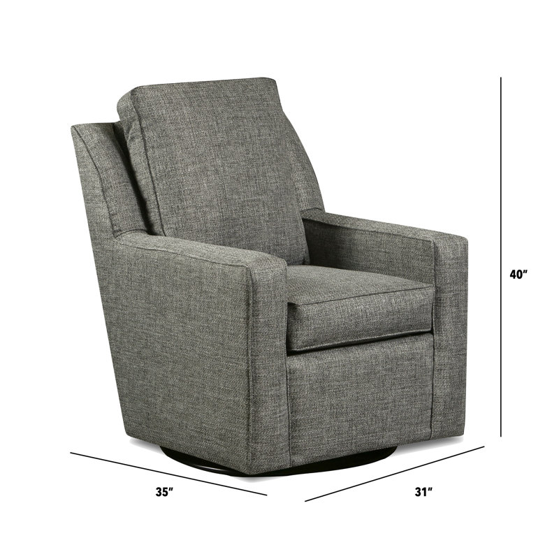 Miley Swivel Glider With Brushed Graphite Fabric - Made In USA, Brushed Graphite