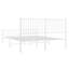 Metal Bed Frame with Headboard and Footboard White-1949012224