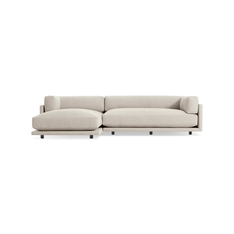 Sunday Chaise Sectional, Sanford Natural Linen, Left Hand Facing