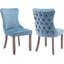 Chaise à oreilles capitonnée en velours avec garniture cloutée (ensemble de 2)-550227094