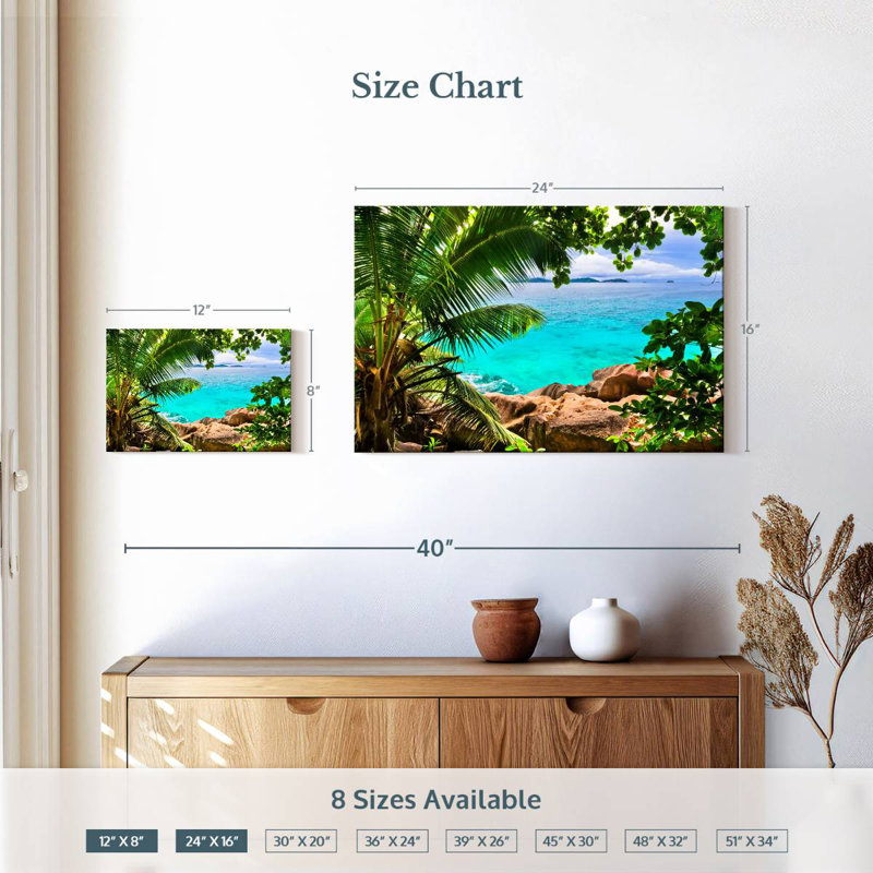 Paysage Gillard Seychelles, H 16 po x l 24 po